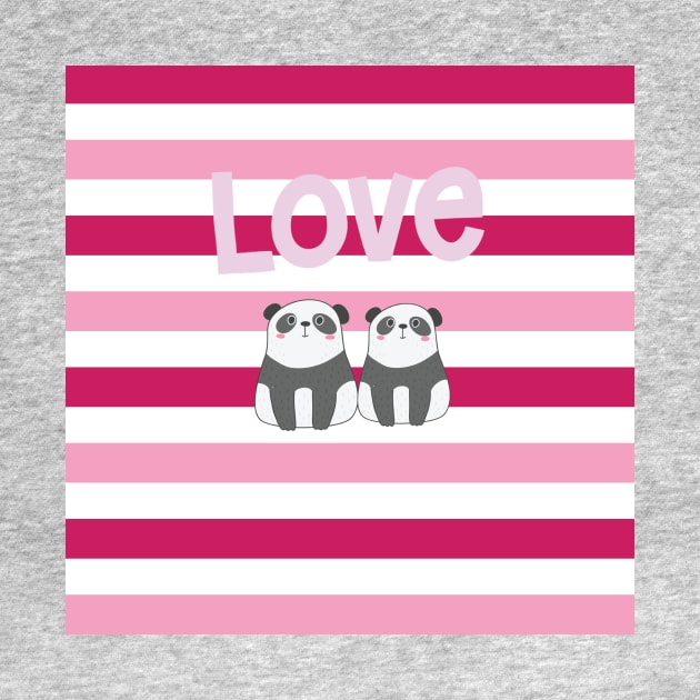 Valentine Panda Lovers by TealFeatherCreations1